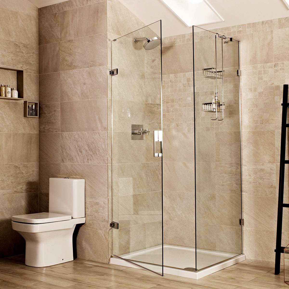 picture of a hinged shower door