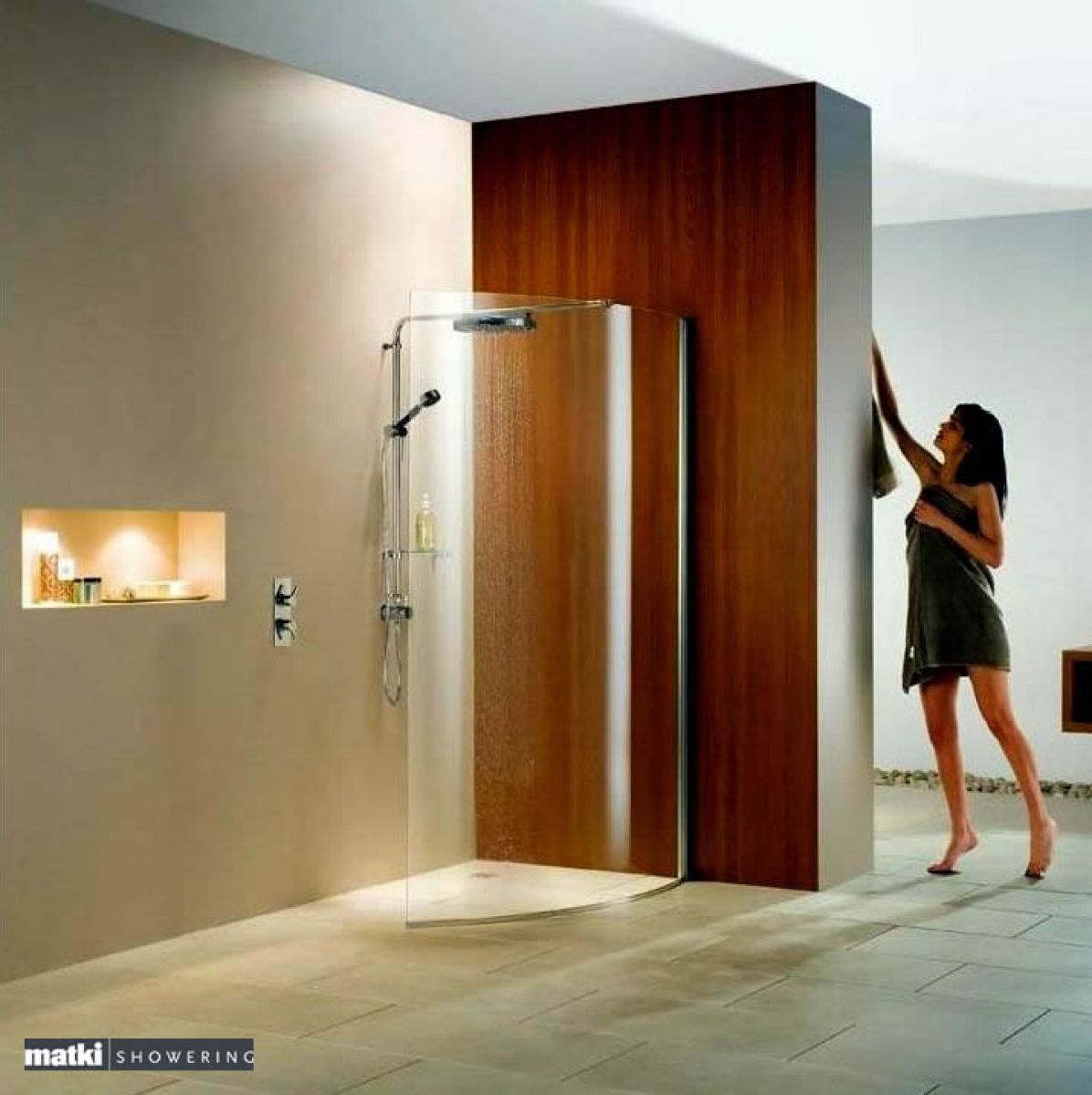 Matki Curved Wet Room Shower Panel with Deluge Pack : UK ...