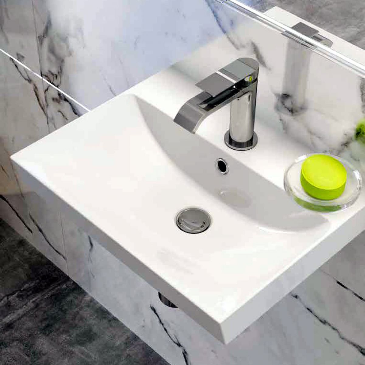 image example of a wall hung bathroom sink