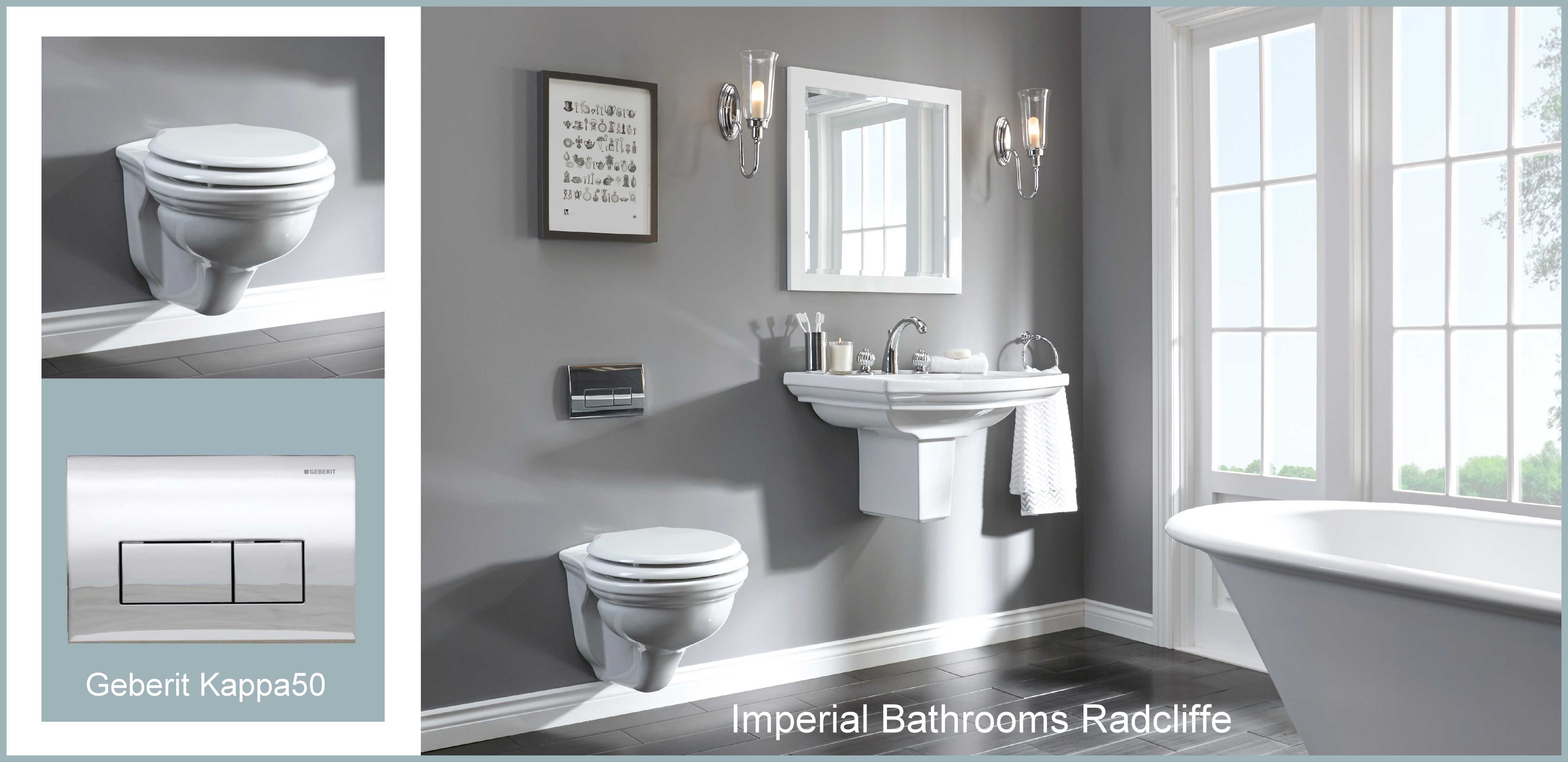 Imperial wall hung toilet and matching accessories