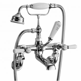 Bayswater Lever Wall Mounted Bath Taps with Shower Handset