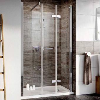 Roman Innov8 Inward Opening Bi-Fold Shower Door with In-Line Panel