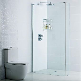 Roman Decem Wetroom Panel with Exposed Wall Profile 