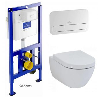 Villeroy and Boch Subway 2.0 Rimless Wall Hung Toilet and ViConnect Frame Pack White SUBWAY2SETB