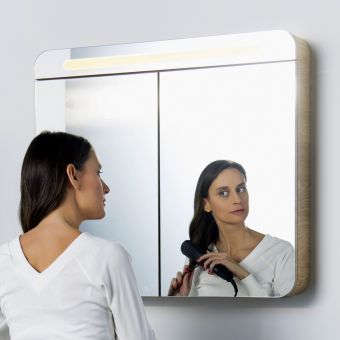 VitrA Sento Double Door Illuminated Mirror Cabinet - 61432