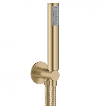 Crosswater MPRO Brushed Brass Handset and Hose with Wall Outlet