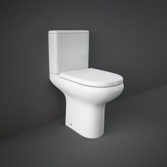 RAK Compact Deluxe Comfort Height Close Coupled Open Back Rimless Toilet Suite - COMPAK45010/FA