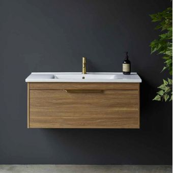 Britton Shoreditch Wall Hung 1 Drawer Vanity Unit with Basin