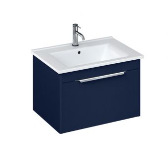 Britton Shoreditch Wall Hung 1 Drawer Vanity Unit with Basin Blue 625mm S65SDB