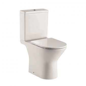UK Bathrooms Essentials Caxton Rimless Open Back Close Coupled Toilet Suite - UKBESA0018
