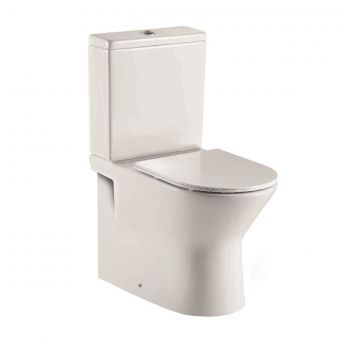 UK Bathrooms Essentials Caxton Rimless Back to Wall Close Coupled Toilet Suite - UKBESA0020
