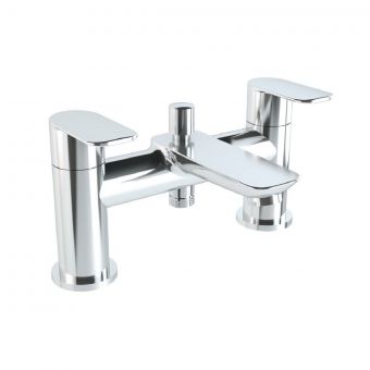 VitrA X Line Chrome 2 Tap Hole Bath Shower Mixer Tap with Hose and Handset - 42414