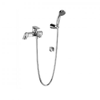 VitrA X Line Chrome Bath Shower Mixer Tap with Hose and Handset - 42401