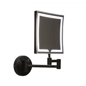 UK Bathrooms Essentials Cypress Black Square LED Make-Up Mirror - UKBESSM0004