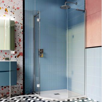 Crosswater Design 8 Single Door Quadrant Shower Enclosure - DQSSC0900+