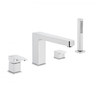 VitrA Q Line 4-hole Bath Shower Mixer Tap With Hand Shower - 42531