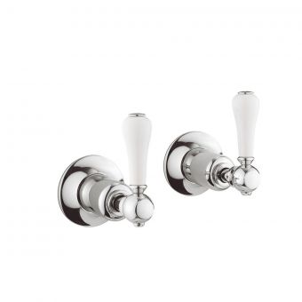 Crosswater Belgravia Lever Wall Stop Taps in Chrome - BL350WC_LV