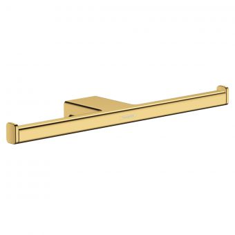hansgrohe AddStoris Double Toilet Roll Holder Polished Gold Optic 300mm 41748990