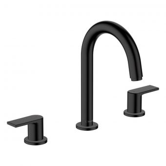 hansgrohe Vernis Shape 3-hole Basin Mixer with Pop-up Waste in Matt Black - 71563670