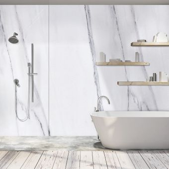 Jaylux DuraPanel Natural Collection Square Edge 2400 x 1200 mm Panel in Carrara Marble - 9.142