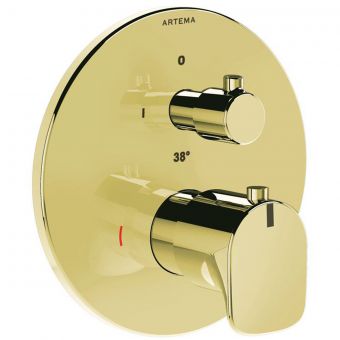 VitrA Root Round Built-In Thermostatic Shower Mixer in Gold - A4269523