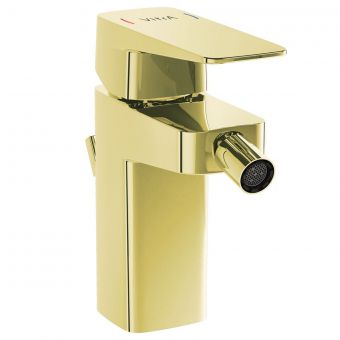 VitrA Root Square Bidet Mixer with Pop-Up Waste in Gold - A4273623
