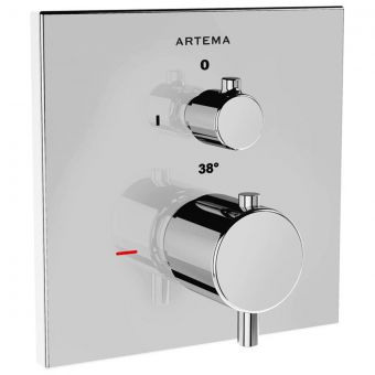 VitrA Root Square Built-In Two-Way Thermostatic Bath Mixer in Chrome - A42668