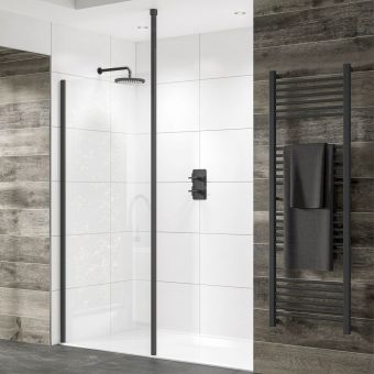 Sommer Black Shower Panel - 800mm