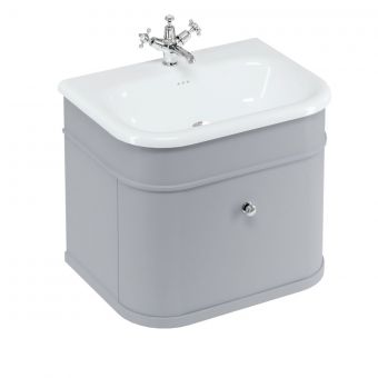Burlington Chalfont 650mm Unit with Drawer and Roll-Top Basin in Classic Grey - CH65G