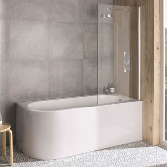 BC Designs Ancorner Acrymite Left Hand Shower Bath - 1700mm x 750mm