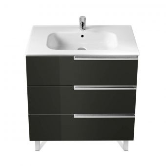 Roca Victoria-N 3-Drawers Vanity Unit With Basin - 800mm x 460mm Anthracite Grey