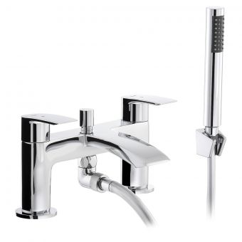 Abode Loop Deck Mounted Bath Shower Mixer with Shower Handset in Chrome - AB2663