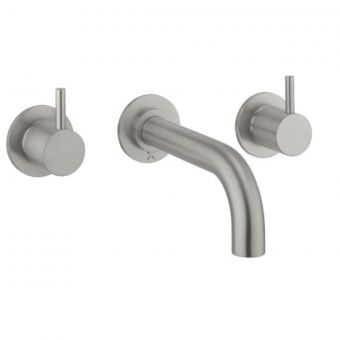 Crosswater MPRO Bath 3H Hole Set in Brushed Stainless Steel