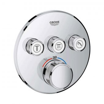 Grohe SmartControl Round Thermostatic Shower Valve with 3 Outlets