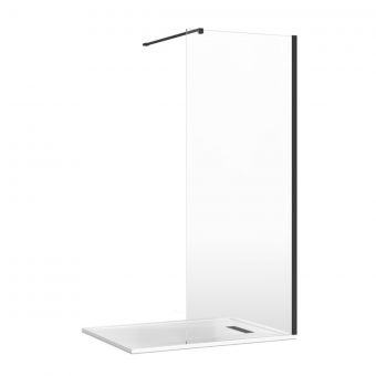Crosswater Gallery 8 Recess Shower Enclosure with Wall Support in Matt Black