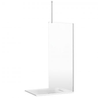 Crosswater Gallery 8 Recess Shower Enclosure with Ceiling Support in Brushed Stainless Steel