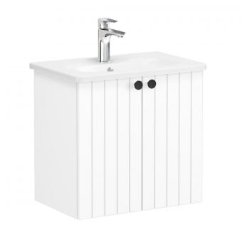 VitrA Root Groove Compact Washbasin Unit with Doors in Matt White (60cm)