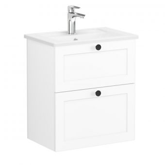 VitrA Root Classic Compact Washbasin Unit with 2 Drawers in Matt White (60cm)