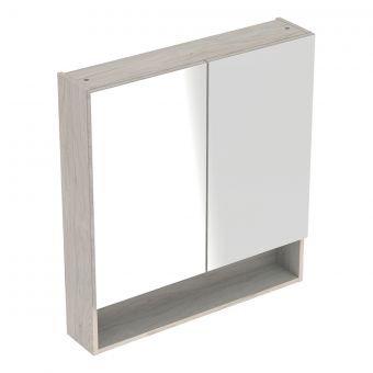 Geberit Selnova Square S Mirror Cabinet With 2 Doors in Light Hickory - 501267001