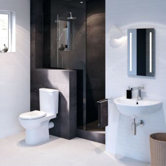 Geberit Selnova Premium Rimless Floor Standing Close Coupled Pan in White - 500285016