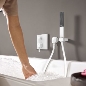 Hansgrohe Finoris Concealed Single Lever Bath Shower Mixer in Matt White - 76415700