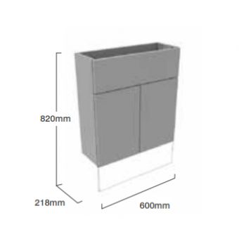 Roper Rhodes 600mm Slim Depth Basin Unit with Fascia/Door Pack - Graphite