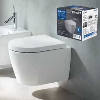 Duravit ME by Starck Compact Rimless Wall Hung Toilet Bundle