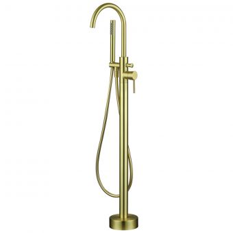Origins Atlas G Freestanding Bath Shower Mixer - Brushed Brass