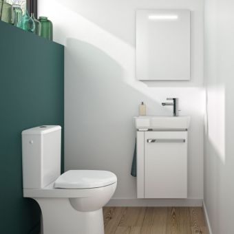 Geberit Selnova Compact Vanity Unit For 50cm Basin With Left Hand Towel Rail in White - 501496001