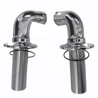 Burlington Wall Mounting Unions For Shower Mixer and Bath Filler 3/4 inch Pair - Chrome