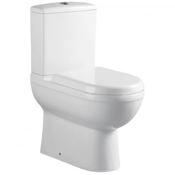UK Bathrooms Essentials Pecos Comfort Height Back to Wall Close Coupled Toilet