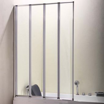 UK Bathrooms Essentials Tana Universal 1000mm 4 Panel Folding Bath Screen in Chrome