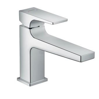 Hansgrohe Metropol Basin Mixer Tap 100 with Lever Handle and Push Waste Silver 32502000