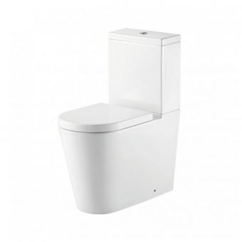 UK Bathrooms Essentials Elbe Short Projection Back to Wall Close Coupled Toilet